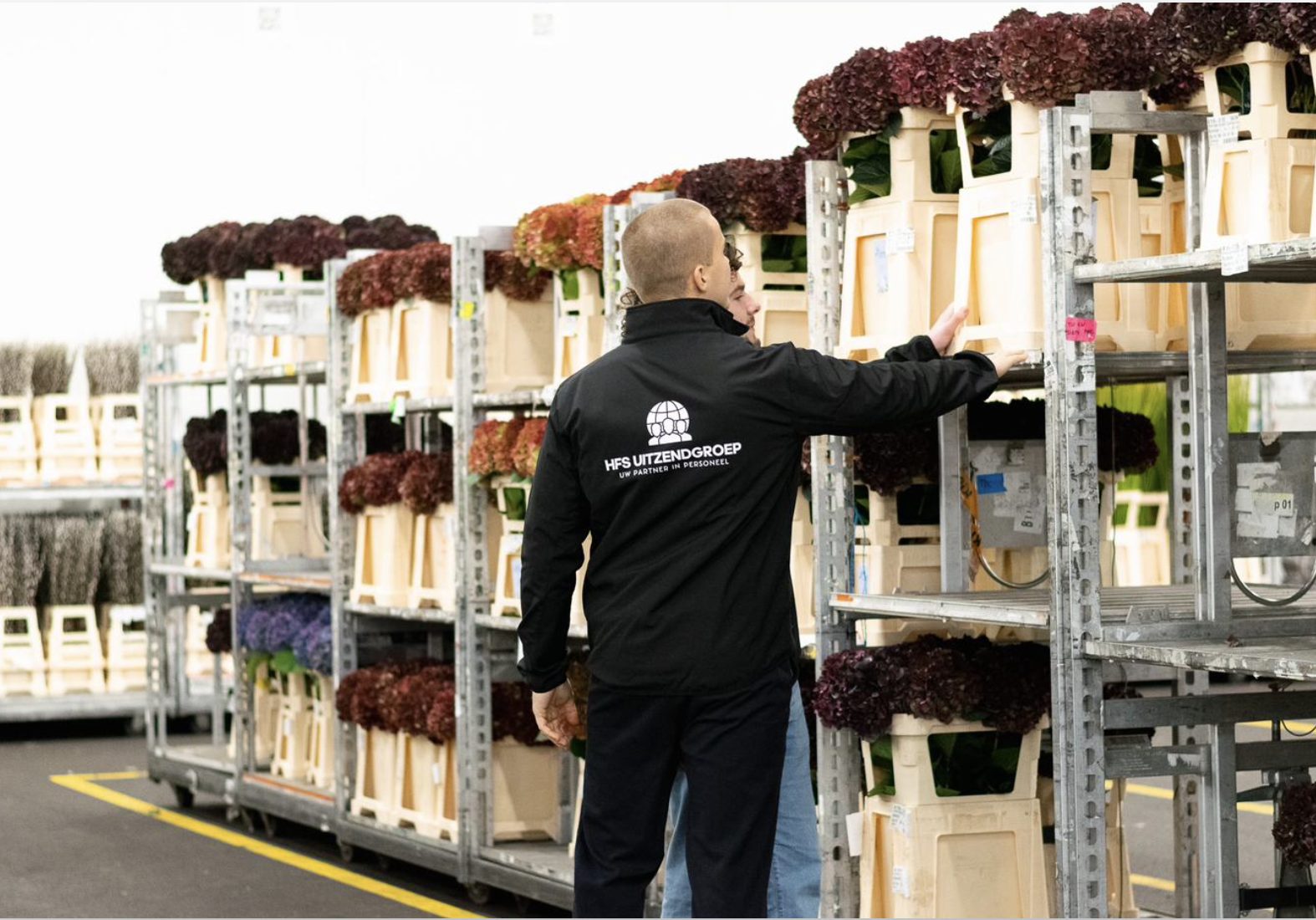 HFS-medewerker aan het werk